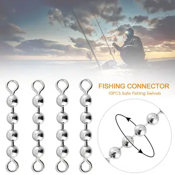 De Aço inoxidável de Pesca Snap Conector de rotação de 360 graus Sólido Anel de Pesados de Esferas Giro de anel de 4/6 esferas de Pesca Conector