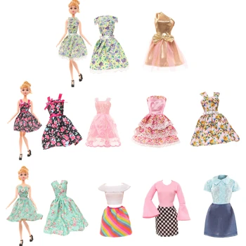 Moda Vestido Floral para 1/6 Barbie 30cm Boneca Crianças Brinquedos para Meninas de Lazer Cerimonial Saia de Roupas Acessórios Dom Crianças