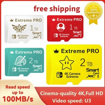 Cartão de memória de 1TB e 2TB de 256GB 128GB Extreme Pro Mini Cartão SD U1 V10 Micro SD TF Cartão de memória Flash de alta velocidade Placa de Câmera de Telefone Drone