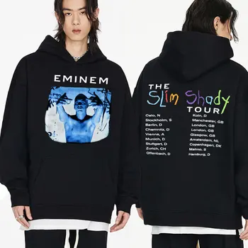 Eminem Slim Shady Turnê Dupla Face Impressão Hoodies Homens Mulher De Hip Hop, Rap, Punk Rock, Estilo Moletom Moda Oversized Streetwear