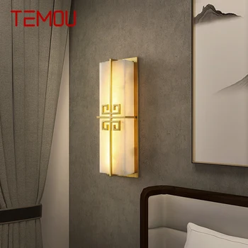 TEMOU Bronze Parede do DIODO emissor de Luz Moderno em Mármore de Luxo Arandelas de Fixação de Interiores Decoração de Casa, Quarto, Sala de estar, Corredor