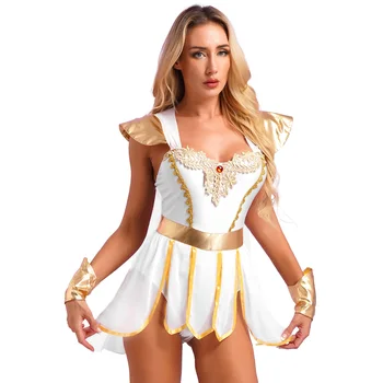 Das Mulheres Da Grécia Antiga Toga Trajes De Halloween Cosplay Collant Vestido De Algemas Roma Imperatriz Roupas Sexy Romano Princesas De Vestir-Se
