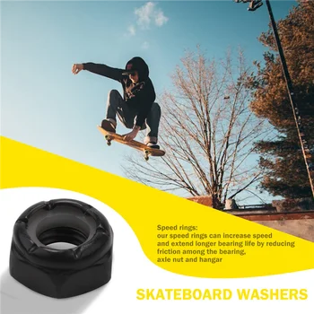 56 Peças do Caminhão do Skate Hardware Kit Inclui Espaçadores, Porcas do Eixo e a Velocidade de Anéis para Skate e Longboard