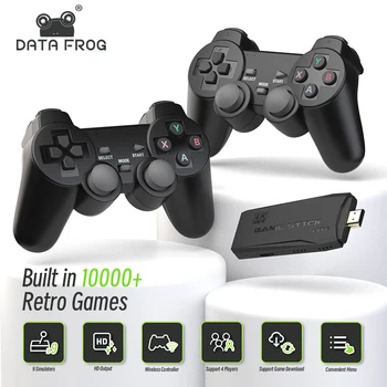 DADOS do SAPO TV Consola de jogos de Vídeo sem Fio Controlador Construído em 10000 Jogos de 4K Compatível com HDMI Retro Console de Suporte Para PS1/GBA/FC