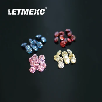 LETMEXC Tamanho Pequeno De Colorido Moissanite VVS1 Grânulos de Gemstone (1.0 quilates por pacote) Rodada de Corte de Diamante Personalizado Jewely DIY