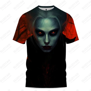 Verão Quente-vendendo a Diária Versátil Grande T -shirt Moda de Rua T-shirt masculina 3D de Alta qualidade Horror Vampiro T-shirt de Impressão