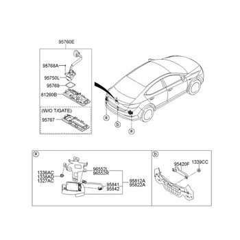 95760-F2001 Alça Traseira da Câmera com Visualização Traseira 95760-F2300 para Hyundai Elantra 2017+ Tronco de Assistência de Estacionamento de Back-Up da Câmera