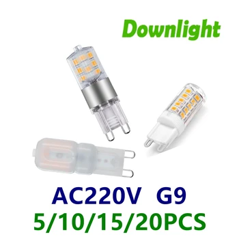 5-20pcs LED Mini G9 Luz de Milho AC220V 3W super brilhantes não strobe luz branca morna pode substituir 20W lâmpada do halogênio 50W