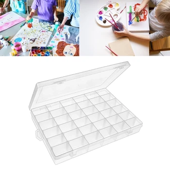 K1AA Desmarcar uma Caixa de Plástico Ofício Recipiente de Armazenamento de Pigmentos de Cor de Arte DIY