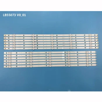 12 PCS retroiluminação LED strip para 55PUS6262 55PUS6753 55PUS7303 55PUS6703 LB55073 V1_02 55PUS6412 55PUS6503 TPT550U2-EQYSHM