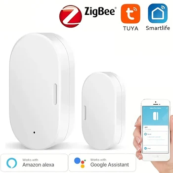 Tuya ZigBee Janela Da Porta Do Sensor Do Detector De Vida Inteligente Aplicativo De Proteção De Segurança Do Sistema De Alarme Por Alexa Google Smart Home Assistente