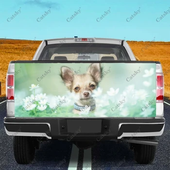Animais de Chihuahua Cão Carro Cauda Tronco Proteger Vinly Adesivo Decalque de Carro, Capa de Corpo Inteiro Decoração Autocolante para JIPE Off-road, a Picape