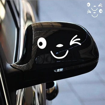 Reflexiva Sorriso Bonito Adesivo De Carro Espelho Retrovisor Adesivo De Carro Estilo De Desenho Animado, Sorrindo Olho Da Cara Adesivo Decalque Para Todos Os Carros
