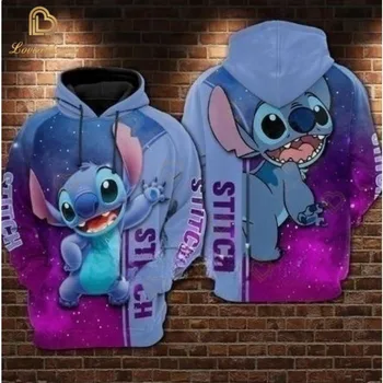 Disney Stitch Hoodies Mulheres Harajuku 