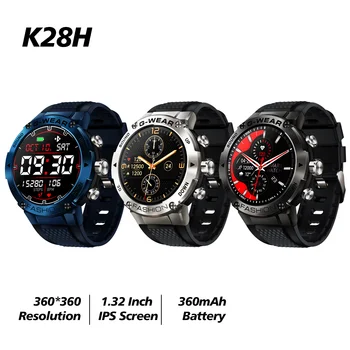 K28H Smart Watch Tela IPS de Suspensão de Monitoramento da frequência Cardíaca Leitor de Música BT Chamada de Esportes Smartwatch Para Android Smartphone iOS