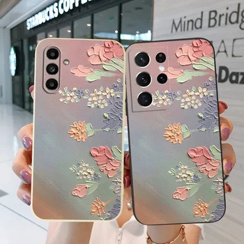 Case Para Samsung Galaxy A40 A42 A50 A7 2018 A70 Tampa do Telefone de Silicone Macio bonito da flor