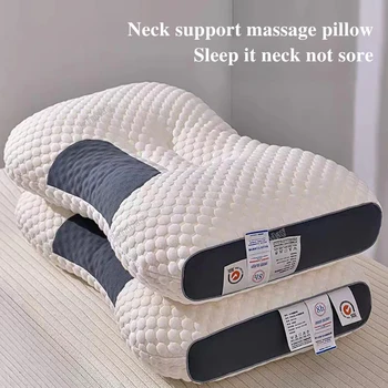 3D novo SPA, Massagem Travesseiro Partição Para Ajudar o Sono e Proteger O Pescoço Travesseiro de Malha de Algodão, Almofadas de Cama