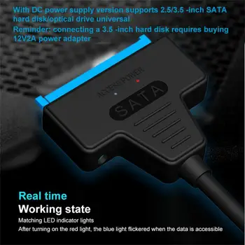 Novo USB SATA 3 Cabo Sata Para USB 3.0 Adaptador de ATÉ 6 Gb / s Suporte de 2,5 Polegadas Externo SSD HDD Unidade de disco Rígido 22 Pinos Sata III A25 2.0