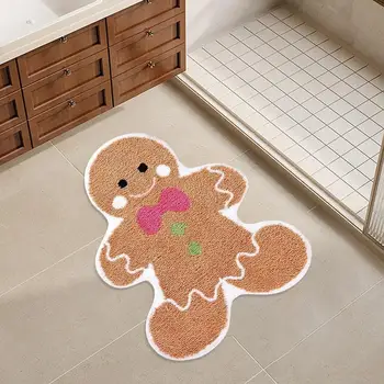 Pão De Especiarias De Cozinha, Tapetes De Cozinha De Natal Tapetes Com Gingerbread Man Não-Derrapante Esteiras De Banho Decorativos Tapete Para O Pórtico De Entrada