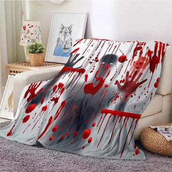 Halloween Thriller de Horror mancha de sangue Padrão Cobertor de refrigeração cobertor cobertores para camas de cobertores para camas de jogar cobertor