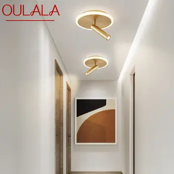 OULALA Nórdicos Lâmpadas de Latão para o Teto LED Moderna Simplicidade de Ouro Rotativo Holofotes para a Casa da Varanda do Corredor Decoração de Iluminação