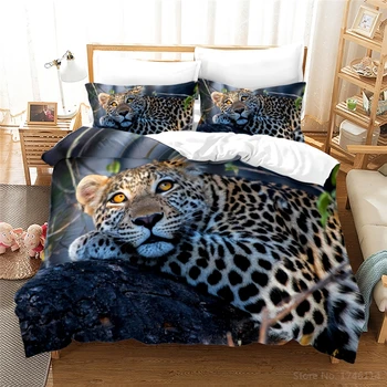 Animais de Leopardo Chita Capa de Edredão com Fronha Conjunto Twin Completo, Rainha, Rei de Tamanho de Conjunto de roupa de Cama Têxteis Lar para o Quarto Decoração Presente