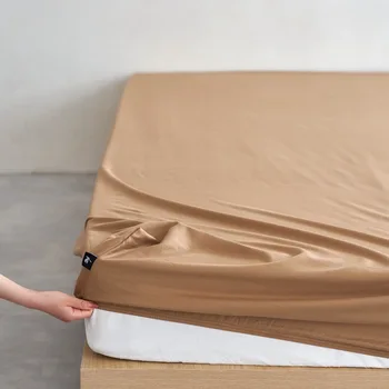 Cor sólida algodão, o lençol da cama, peça única folha de cama, de algodão puro capa protetora de colchão, travesseiro 297