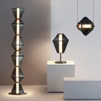 Nordic Vidro Prismático Luzes Pingente Moderno de Design Óptico Sensorial Luminárias para Sala de estar, Quarto de Cabeceira Decoração Lustres