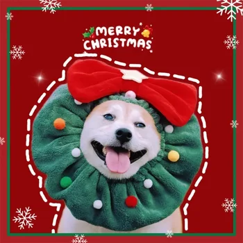 Animal De Estimação Natal Arnês Decorativos Lenço Gato Coleira Do Cão Engraçado Adereços Foto Arco De Ano Novo Shiba Inu Acessórios