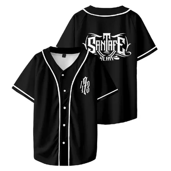 Santa 3D Printin de Beisebol Uniforme Camiseta Tie-Dye Merch Unisex hip hop Estilo Streetwear de Beisebol Y2k Shirts Para os Homens