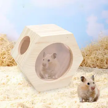 Madeira Hamster Casa Ninho de Paisagismo Suprimentos Esconderijo de Pet Escape Casa para Ratos Lemmings Sírio Hamsters, Ratos Pequenos Animais