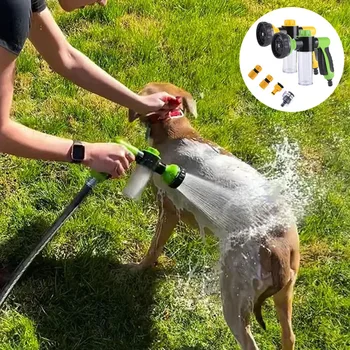 Modo ajustável de Alta-Pulverizador de pressão Bocal de Mangueira de Chuveiro Cão Arma Limpeza da Água do Banho de Espuma a Espuma do Sabão Lance Pulverizador Dog Clean Tool