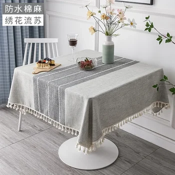 Toalha de mesa, de algodão e de linho, casa de mesa de café, mesa de jantar, tecido, à prova d'água e resistente ao óleo esteira de tabela