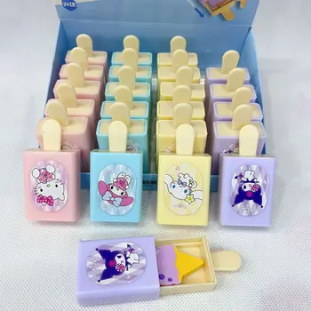 Sanrio 24pcs Cartoon Borracha Bonito Cinnamoroll Melodia Kuromi Hello Kitty Divertido Caixa Mágica sorvete de Borracha Bonito Presente Para Estudantes
