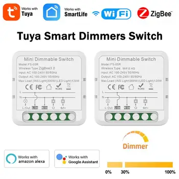 ZigBee / wi-Fi Smart Dimmers Módulo Switch Suporta Duas Vias de Controle de Luzes de LED Dimmable Switch de Trabalho Com Tuya Alexa Inicial do Google