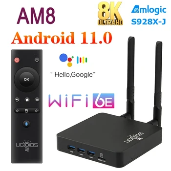 Ugoos EM8 Inteligente Caixa de TV Android 11 Amlogic S928X-J 4GB DDR4 32GB WiFi6 BT5.3 1000M de 8K Conjunto TopBox Suporte a Áudio Dolby Dolby Visão