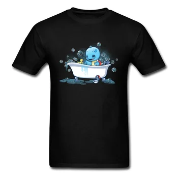 A Hora do banho do T-shirt Mens Tartaruga, Pato de Borracha T-Shirt Homem Tops Tees Pais Lindo Presente de Roupas 100% Algodão Camiseta Harajuku