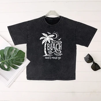 Seeyoushy de Coco Impressão De 2023 Nova Moda de Verão Casual de Férias Superior Y2K Tendência Streetwear Lavado Para Fazer de Idade das Mulheres T-shirt Acotar