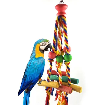 Pássaro De Mascar Brinquedo Engraçado Corda De Algodão Papagaio De Brinquedo Resistente À Mordida De Aves Rasgar Brinquedo Calopsitas Formação De Brinquedo