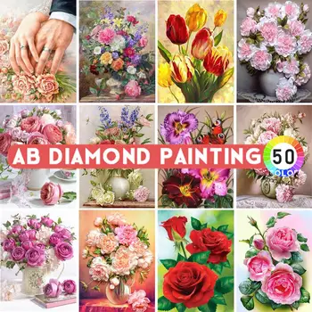 AB Brocas de Diamante Pintura 5D DIY Flor Strass Imagem do Bordado Vaso de Rosas Mosaico de Arte em Ponto Cruz Kit de Decoração de Casa de Dom
