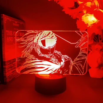 Bleach Abarai Renji 3D Acrílico Lâmpada Cool Decoração do Quarto do DIODO emissor de Anime Luz 7 Mudança de Cor de luz de presença para o Quarto, Mesa de Cabeceira