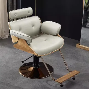 Levantador Barato Barbeiro Cadeira Desenhada Branco De Moda De Luxo Cadeira Giratória Minimalista Ajustável Cadeira De Barbeiro Móveis