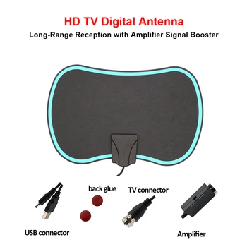 4K HD de TV Digital Antena Interior De 150 Quilômetros de Recepção de Longo Alcance com Amplificador de Sinal Booster 1080P para 4K Canal Local