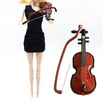 Multifuncional Em Miniatura Violino Elegante E Leve, O Mini Casa De Bonecas Violino Bonito Em Miniatura Casa De Bonecas Violino