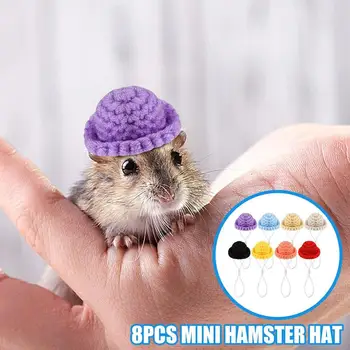 Hamster Chapéus Mini Chapéu De Palha Para Animais De Pequeno Porte Ajustável Animal De Estimação Arnês De Natal Cosplay Roupas Rabbitt Cobaias Assessories