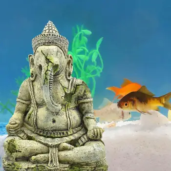 Ganesha Estátua Tanque De Peixes De Aquário Paisagem Decoração Abrigo Aquário