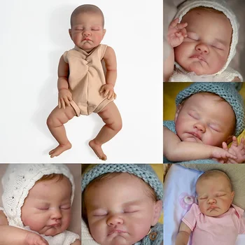 20inch de agosto Já Pintou Renascer Boneca Partes Bebê Dormir 3D Pintura com Visível, Veias e Tecido do Corpo Incluído