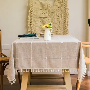 Moderno Manta Decorativa Toalha de mesa com Borla Impermeável cabo cabo Grosso Retangular de Casamento Mesa de Jantar com Tampa de Pano de Chá