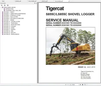 A Tigercat Máquina 44.5 GB PDF 2023 Serviço Manual & Manual do Operador do DVD